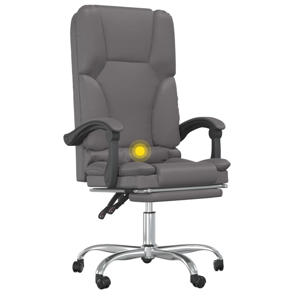 Fauteuil de massage inclinable de bureau Gris Similicuir - XIOS