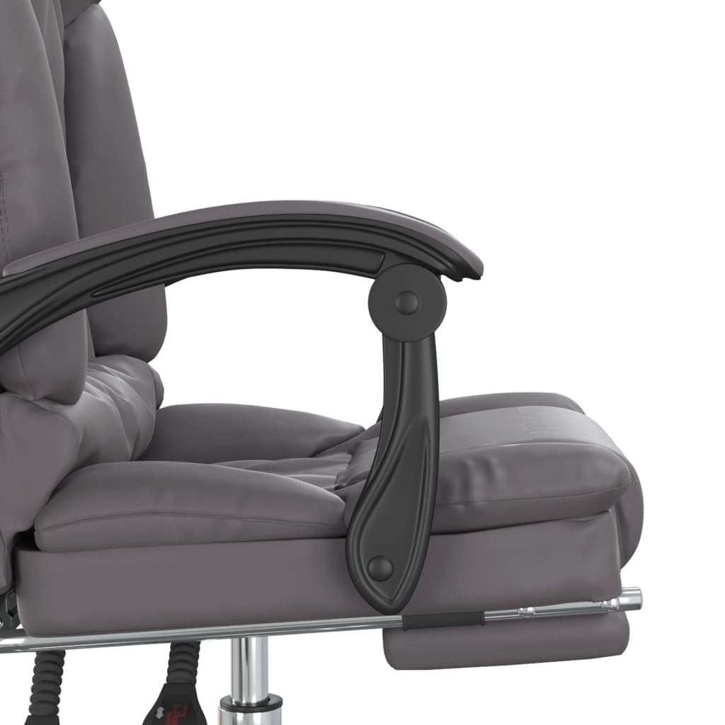 Fauteuil de massage inclinable de bureau Gris Similicuir - XIOS