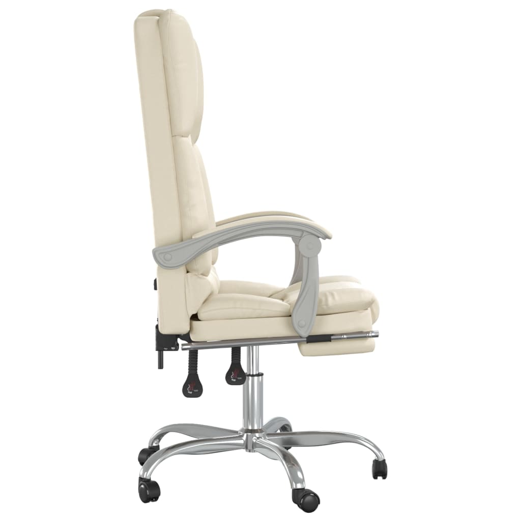 Fauteuil de massage inclinable de bureau Crème Similicuir - XIOS