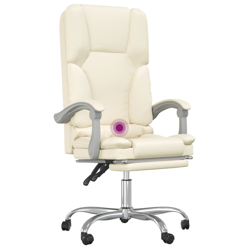 Fauteuil de massage inclinable de bureau Crème Similicuir - XIOS
