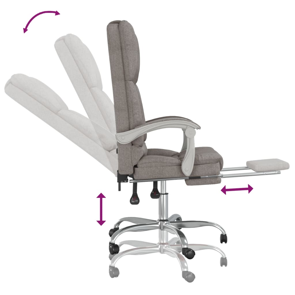 Fauteuil de massage inclinable de bureau Taupe Tissu - XIOS