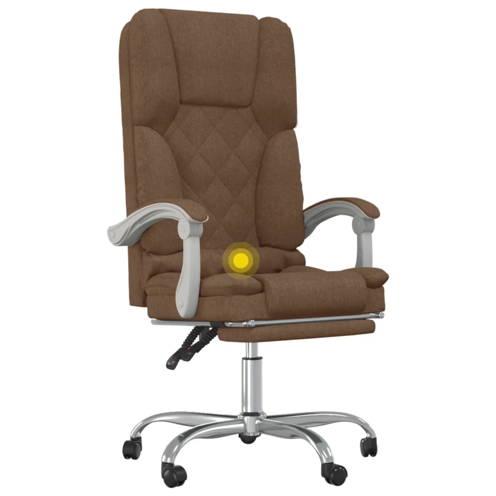 Fauteuil de massage inclinable de bureau Marron Tissu - XIOS