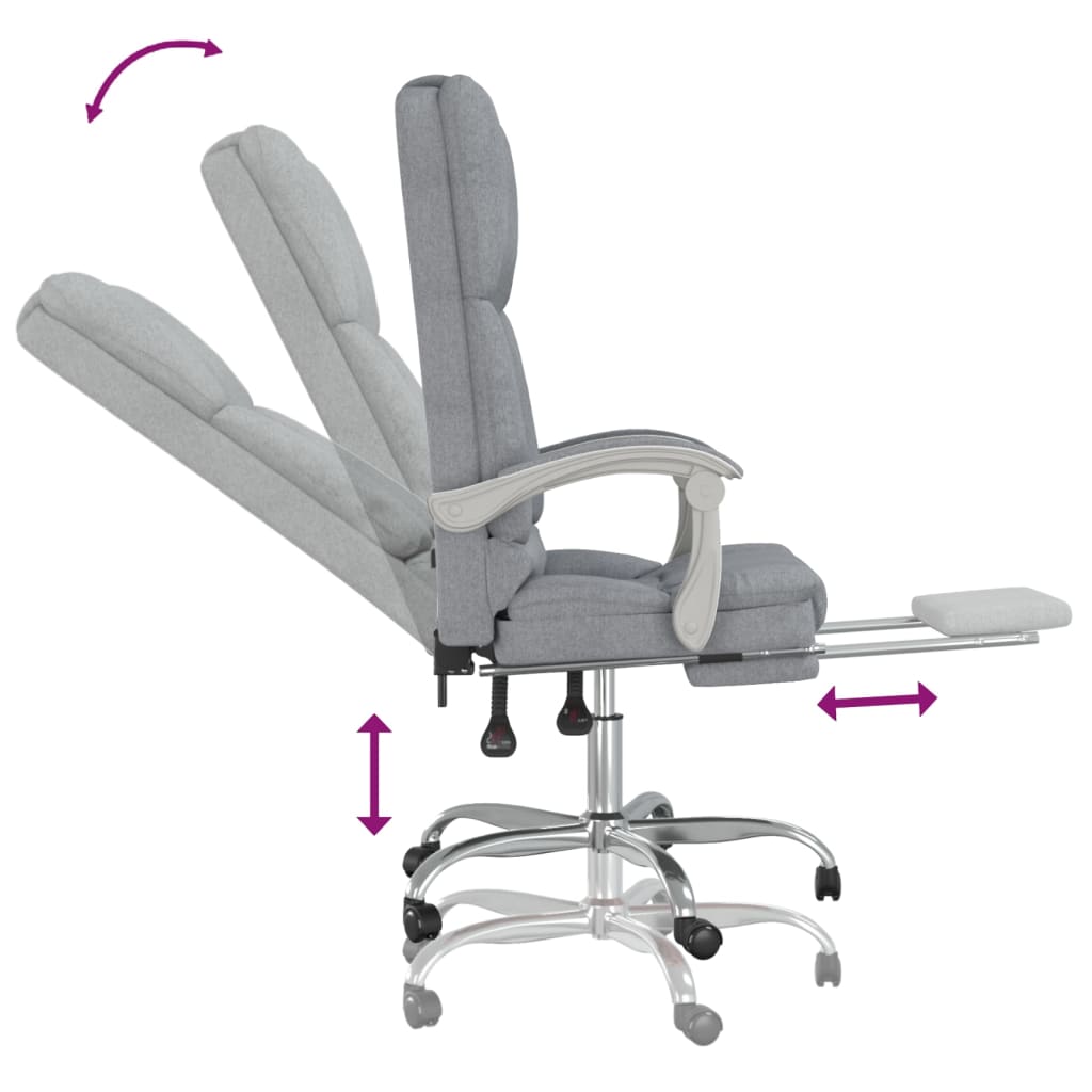 Fauteuil de massage inclinable de bureau Gris clair Tissu - XIOS