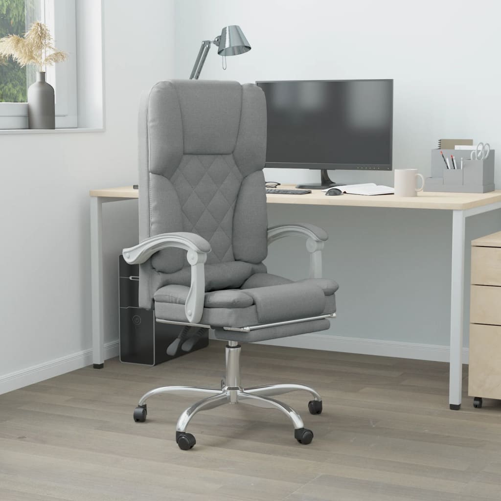 Fauteuil de massage inclinable de bureau Gris clair Tissu - XIOS