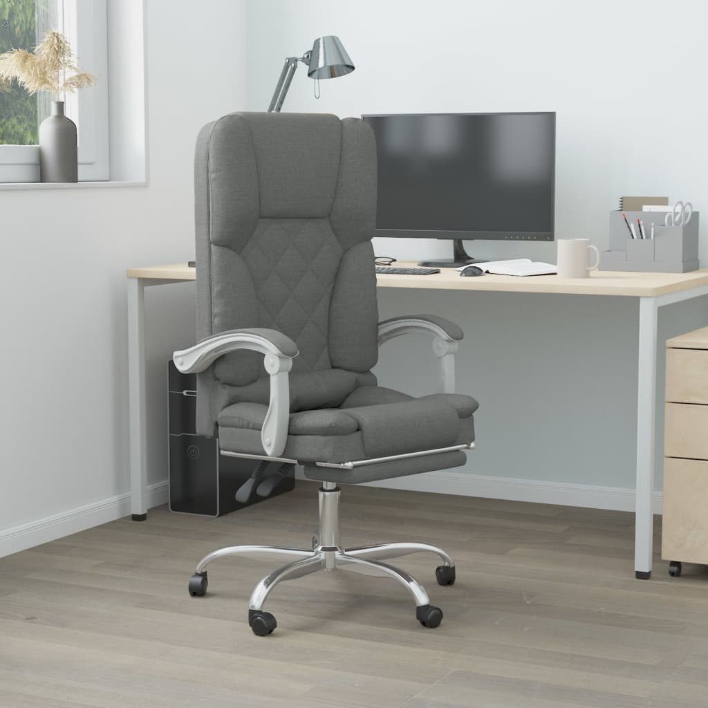Fauteuil de massage inclinable de bureau Gris foncé Tissu - XIOS