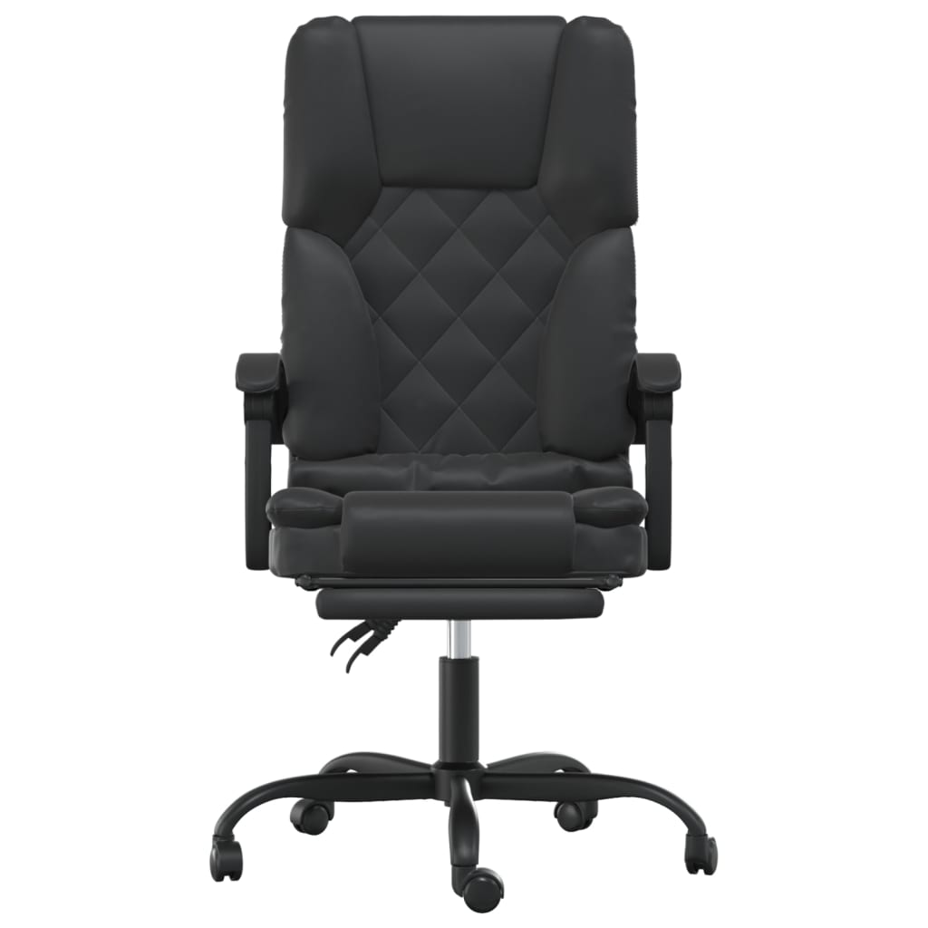 Fauteuil de massage inclinable de bureau Noir Similicuir