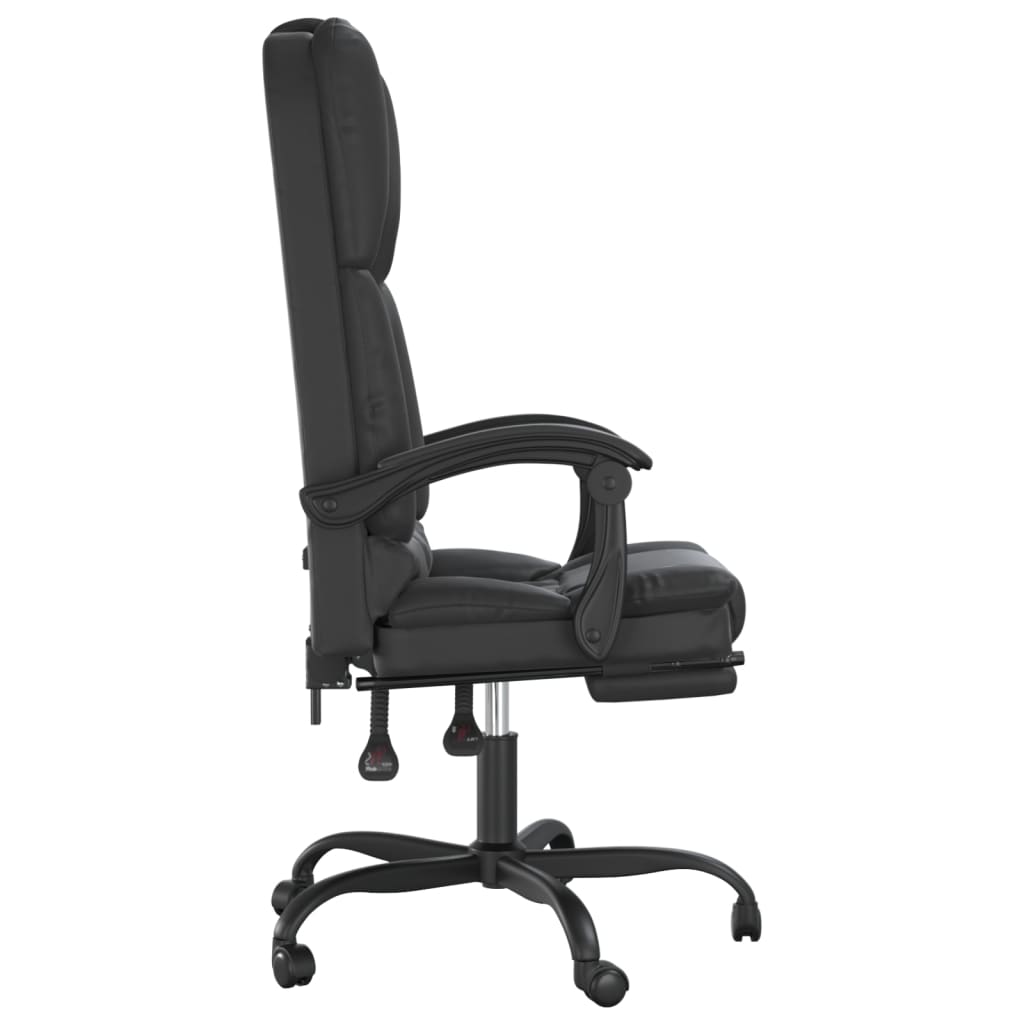 Fauteuil de massage inclinable de bureau Noir Similicuir