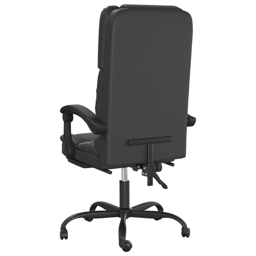 Fauteuil de massage inclinable de bureau Noir Similicuir