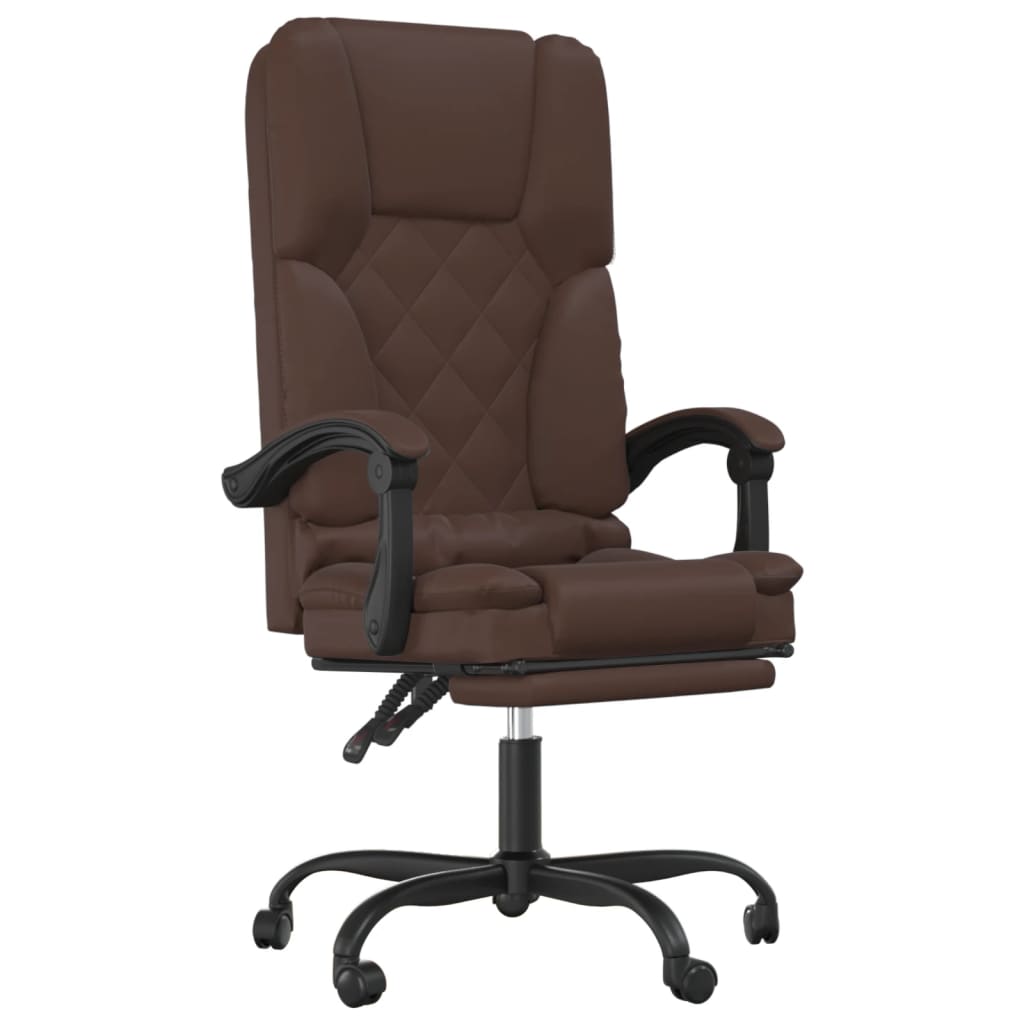 Fauteuil de massage inclinable de bureau Marron Similicuir - XIOS