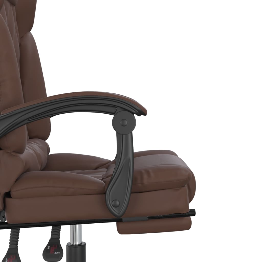 Fauteuil de massage inclinable de bureau Marron Similicuir - XIOS