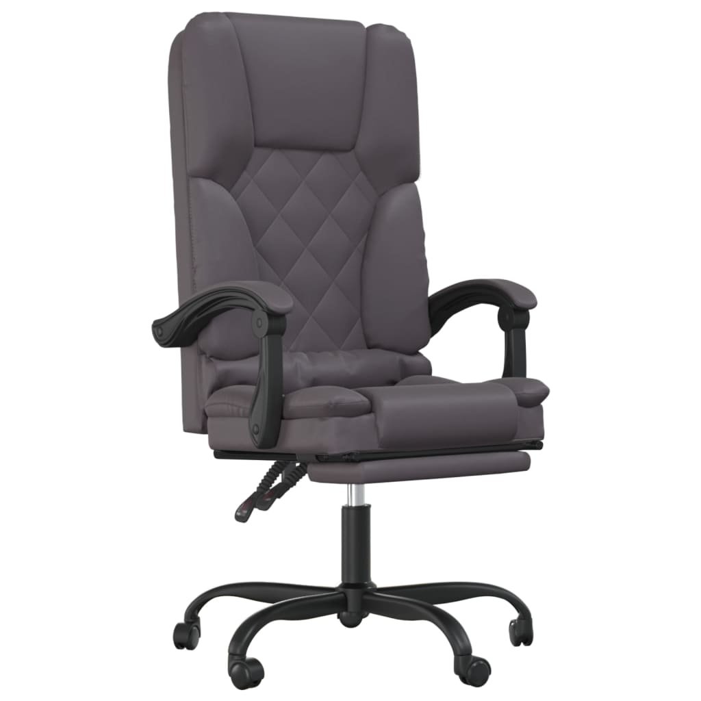 Fauteuil de massage inclinable de bureau Gris Similicuir