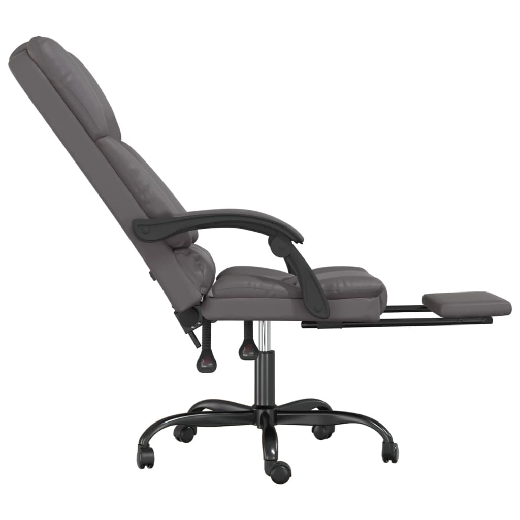Fauteuil de massage inclinable de bureau Gris Similicuir