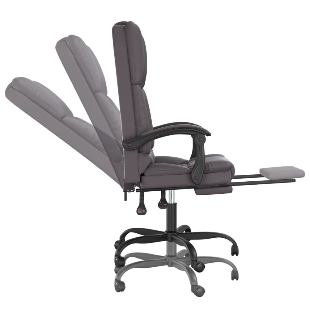 Fauteuil de massage inclinable de bureau Gris Similicuir