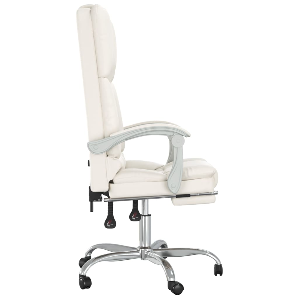 Fauteuil de massage inclinable de bureau Crème Similicuir - XIOS