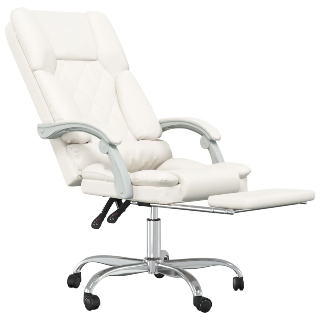 Fauteuil de massage inclinable de bureau Crème Similicuir - XIOS