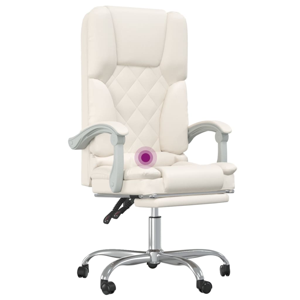 Fauteuil de massage inclinable de bureau Crème Similicuir - XIOS