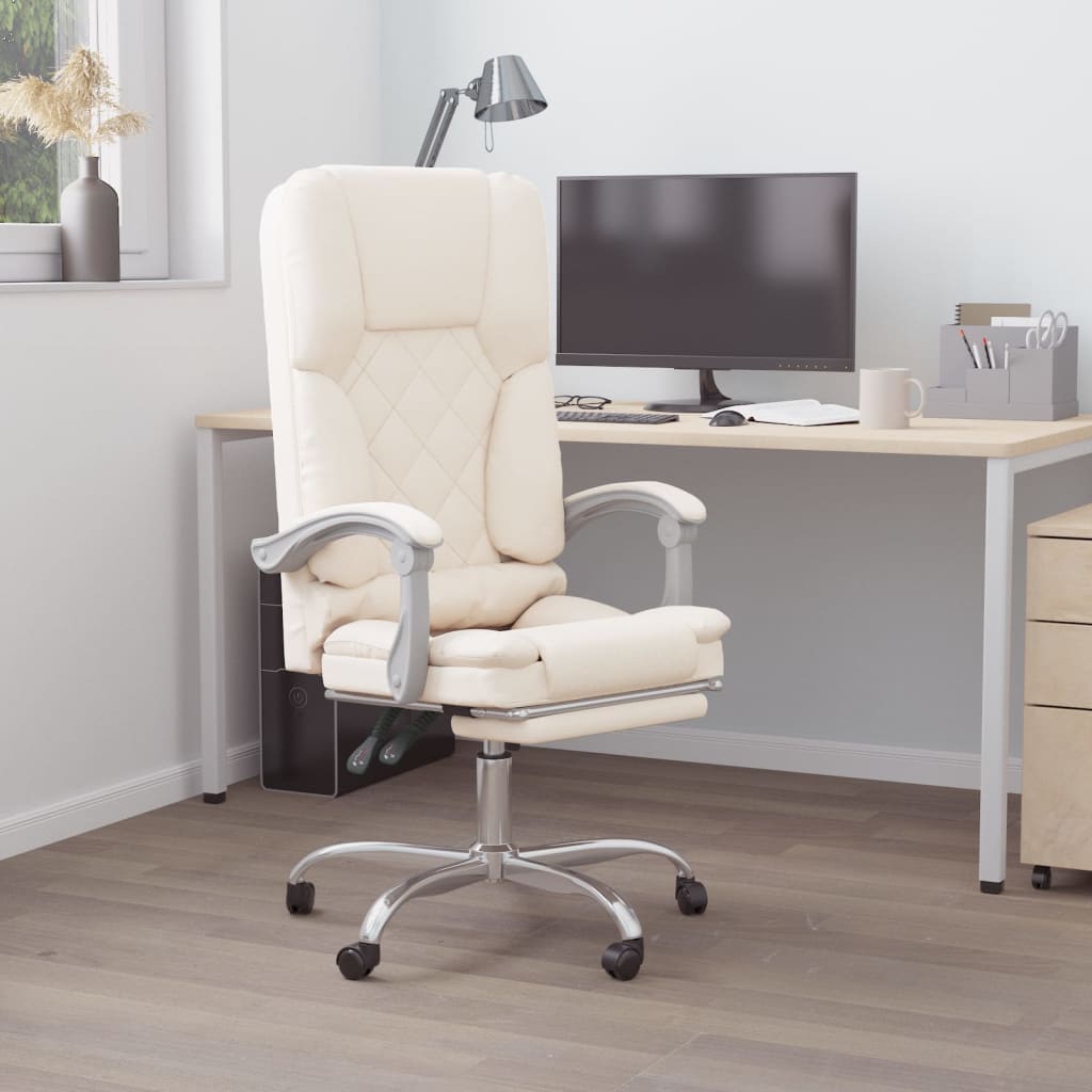 Fauteuil de massage inclinable de bureau Crème Similicuir - XIOS