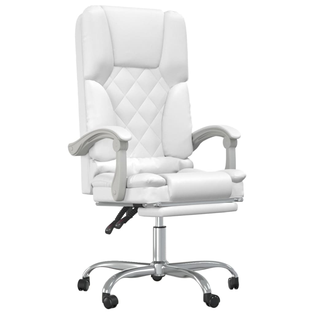 Fauteuil de massage inclinable de bureau Blanc Similicuir - XIOS