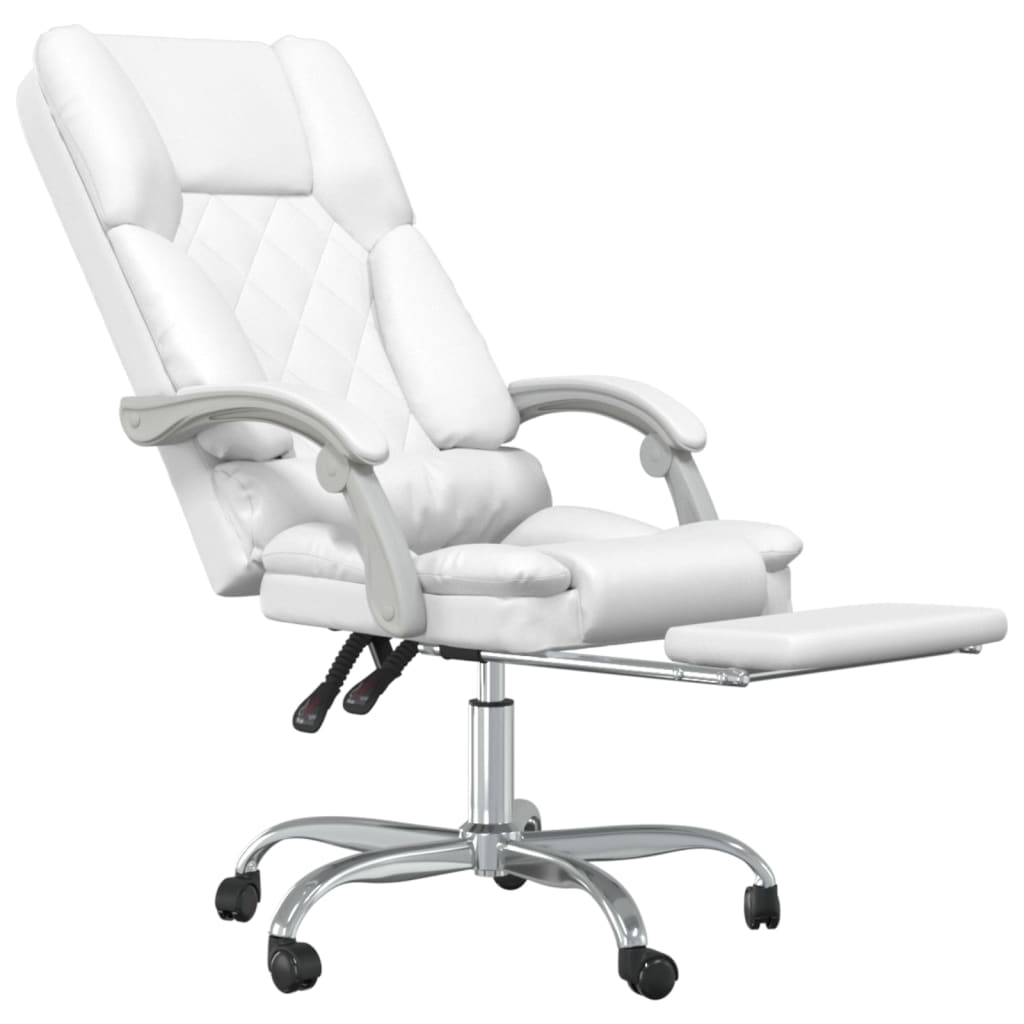 Fauteuil de massage inclinable de bureau Blanc Similicuir - XIOS