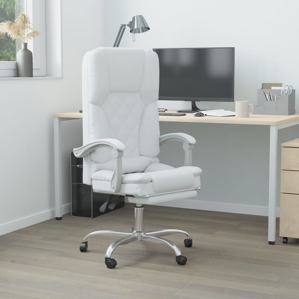 Fauteuil de massage inclinable de bureau Blanc Similicuir - XIOS