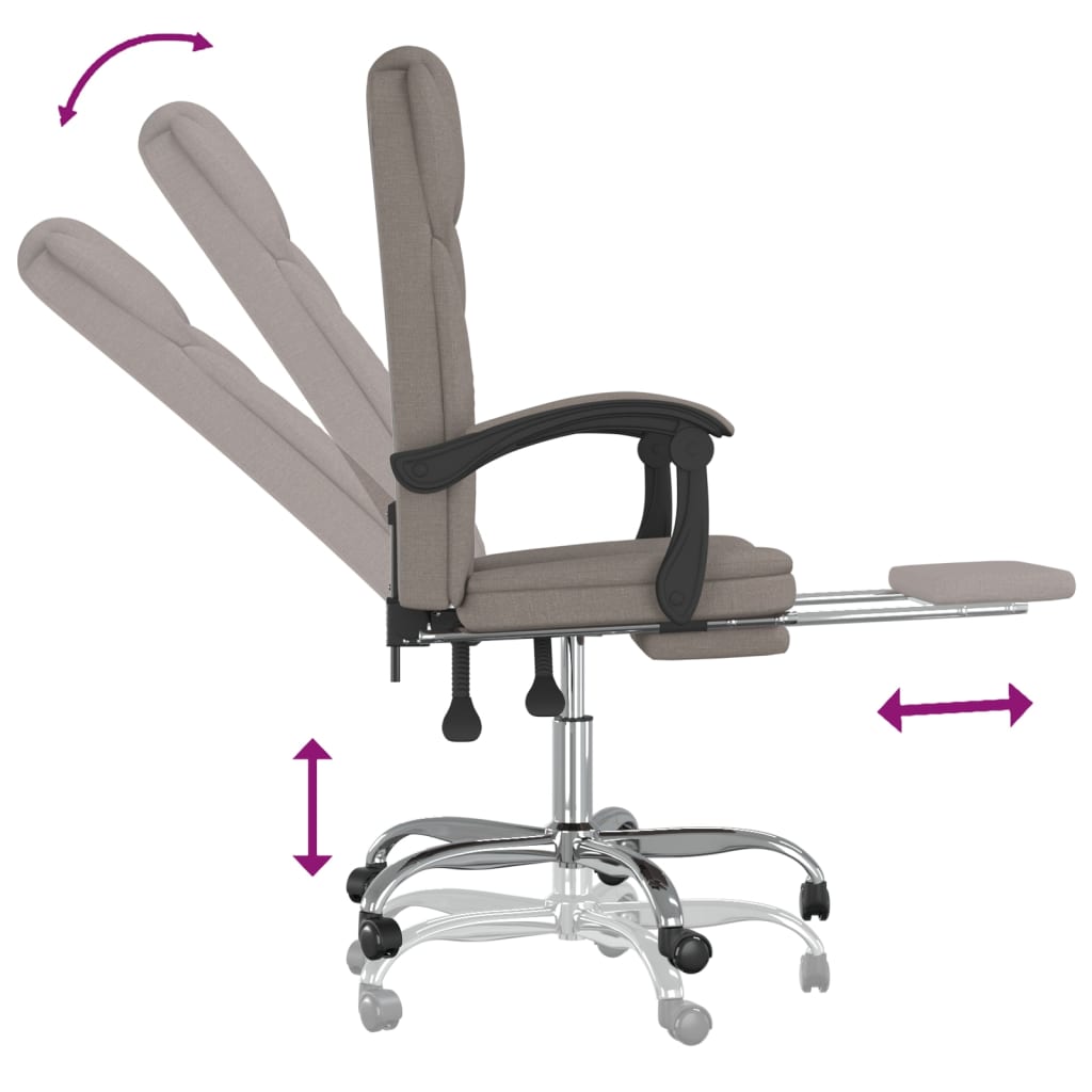 Fauteuil inclinable de bureau Taupe Tissu - XIOS