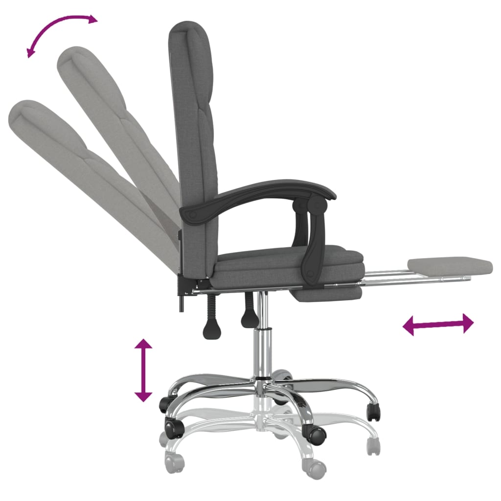 Fauteuil inclinable de bureau Gris foncé Tissu - XIOS
