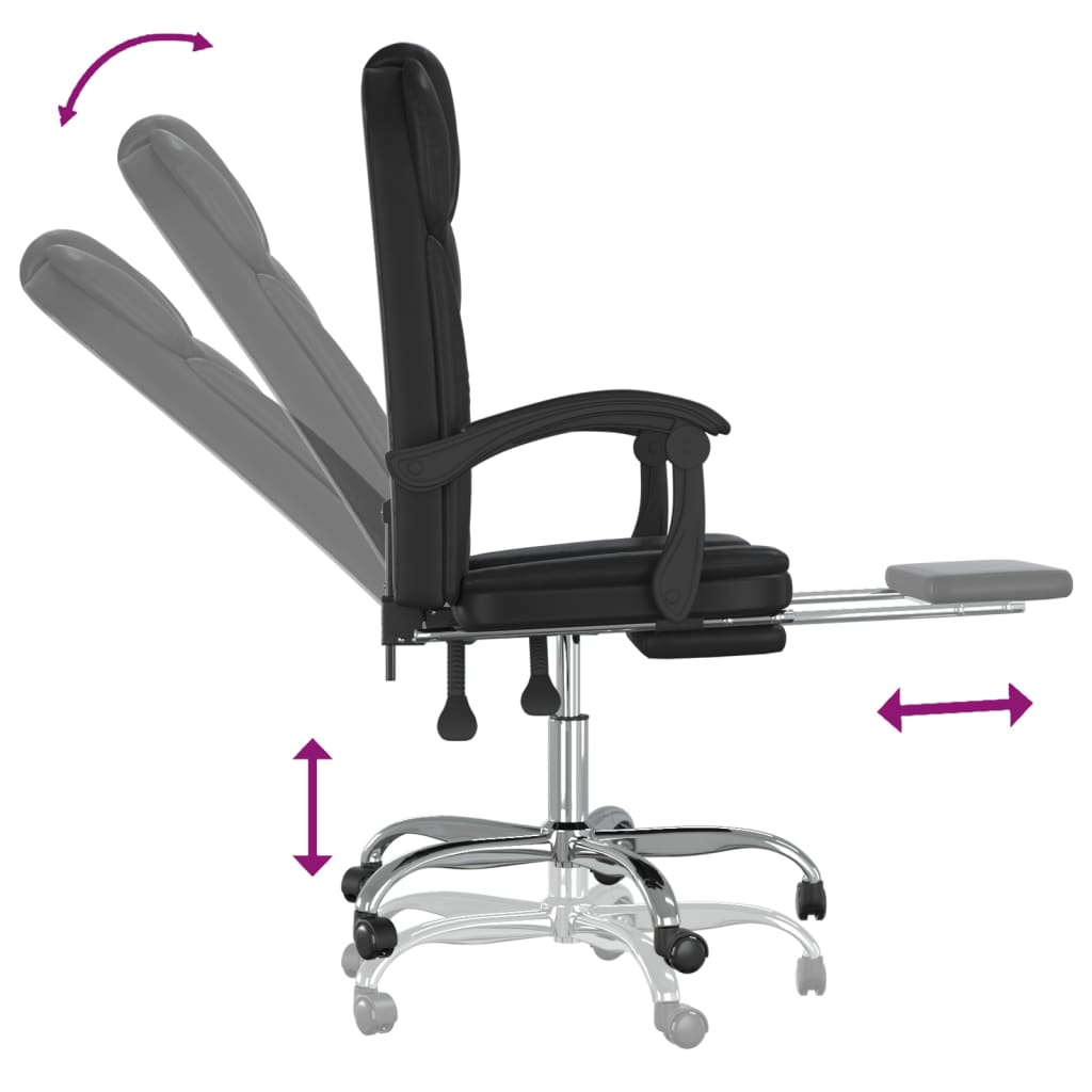 Fauteuil inclinable de bureau Noir Similicuir - XIOS