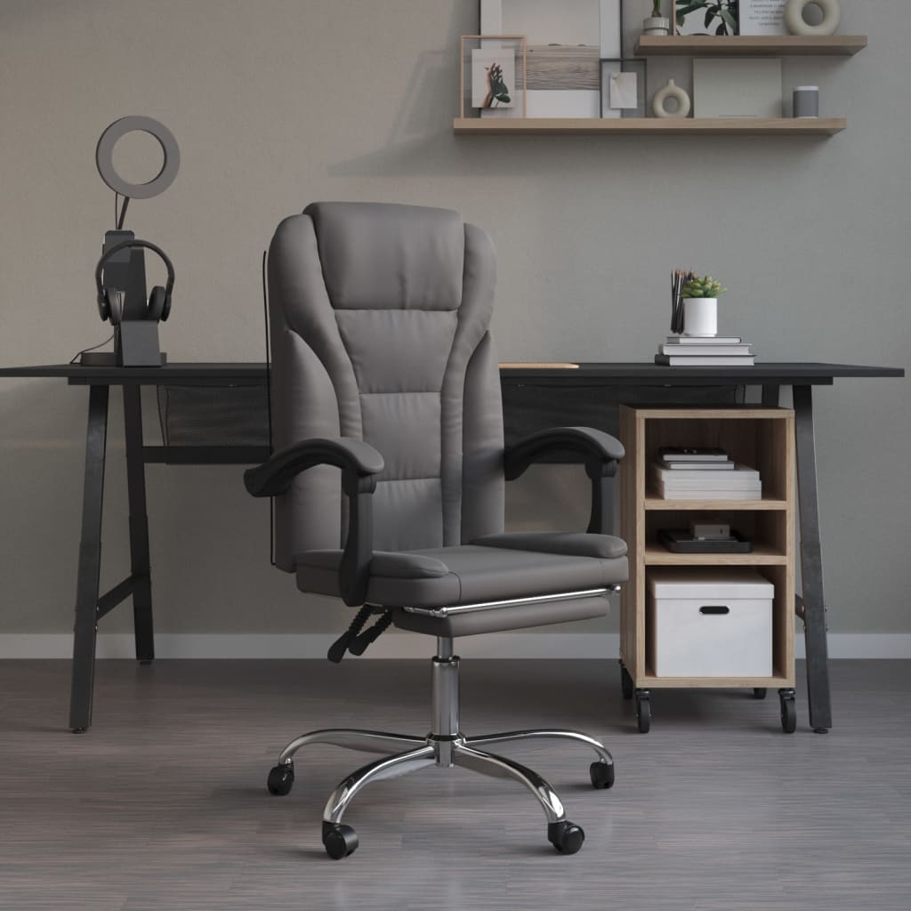 Fauteuil inclinable de bureau Gris Similicuir - XIOS