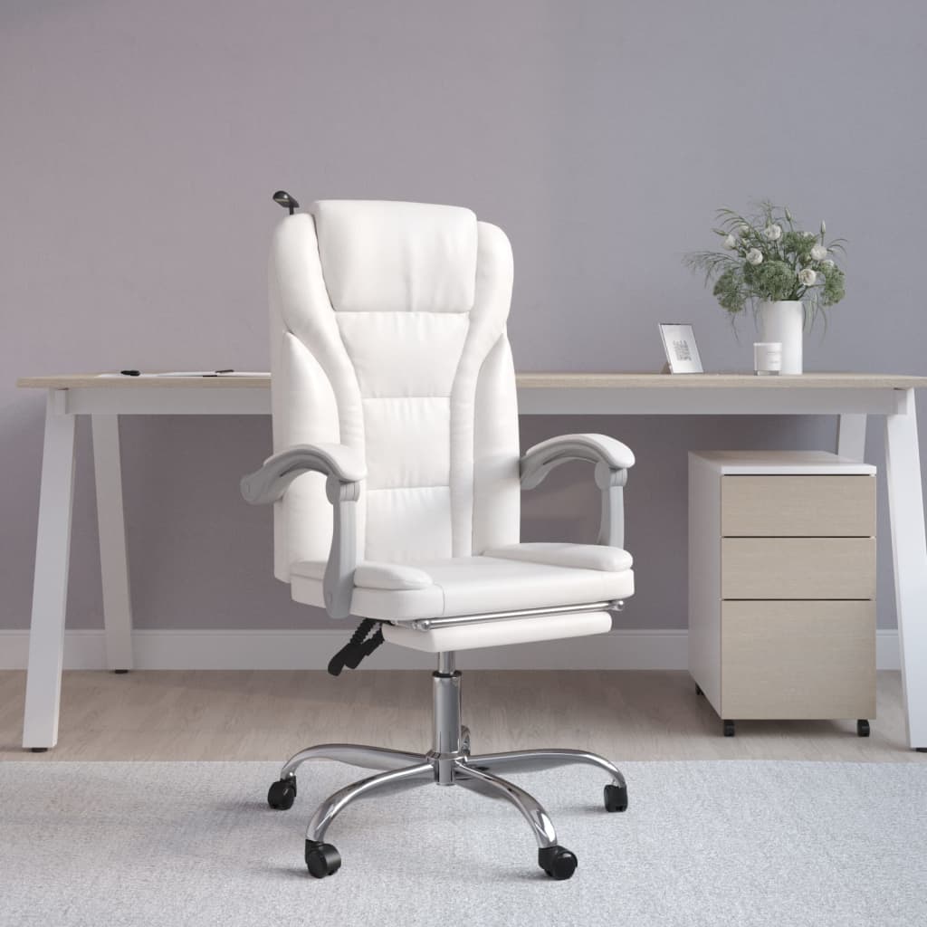 Fauteuil inclinable de bureau Blanc Similicuir - XIOS