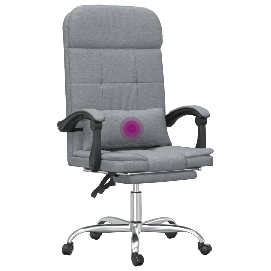 Fauteuil de massage inclinable de bureau Gris clair Tissu - XIOS