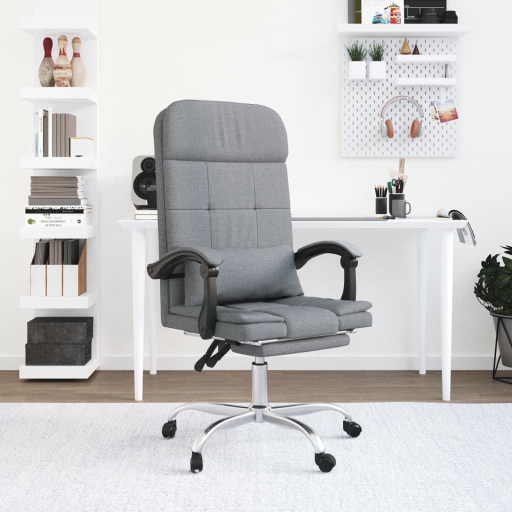 Fauteuil de massage inclinable de bureau Gris clair Tissu - XIOS