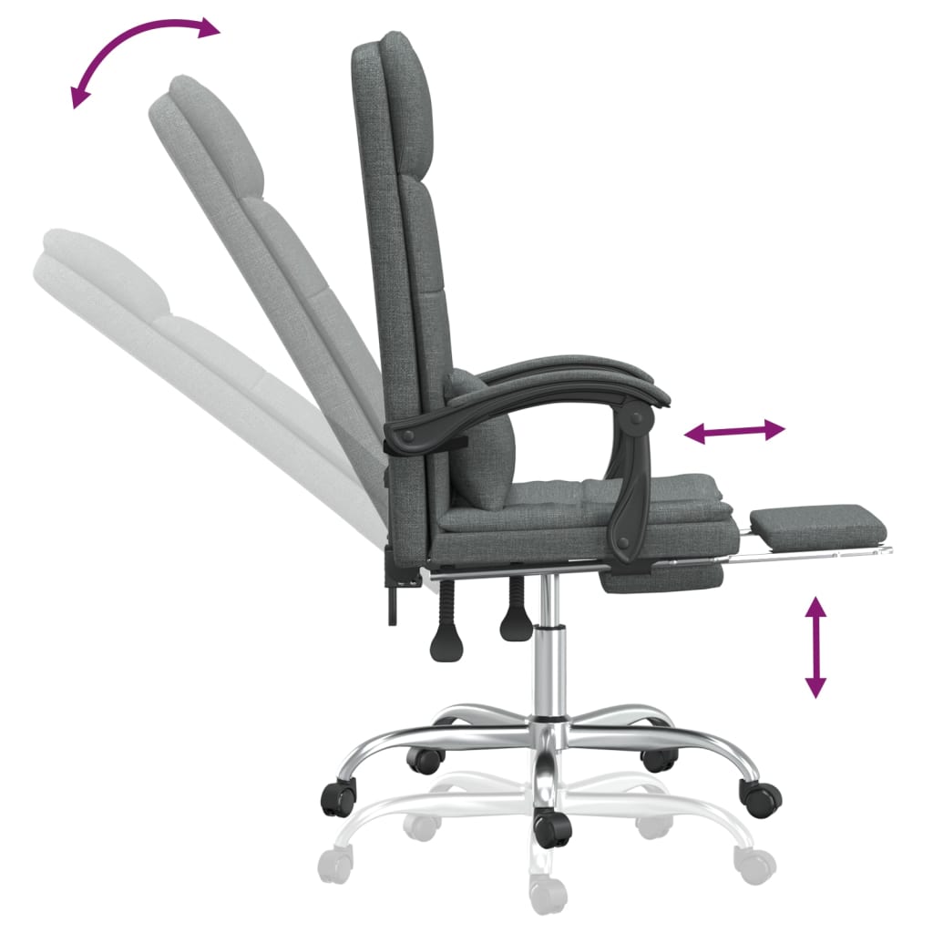 Fauteuil de massage inclinable de bureau Gris foncé Tissu - XIOS