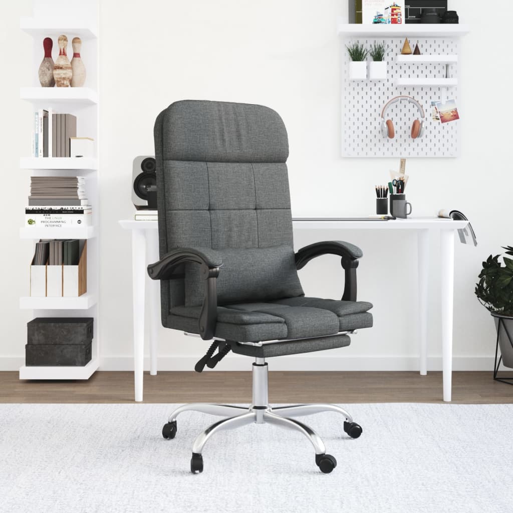 Fauteuil de massage inclinable de bureau Gris foncé Tissu - XIOS