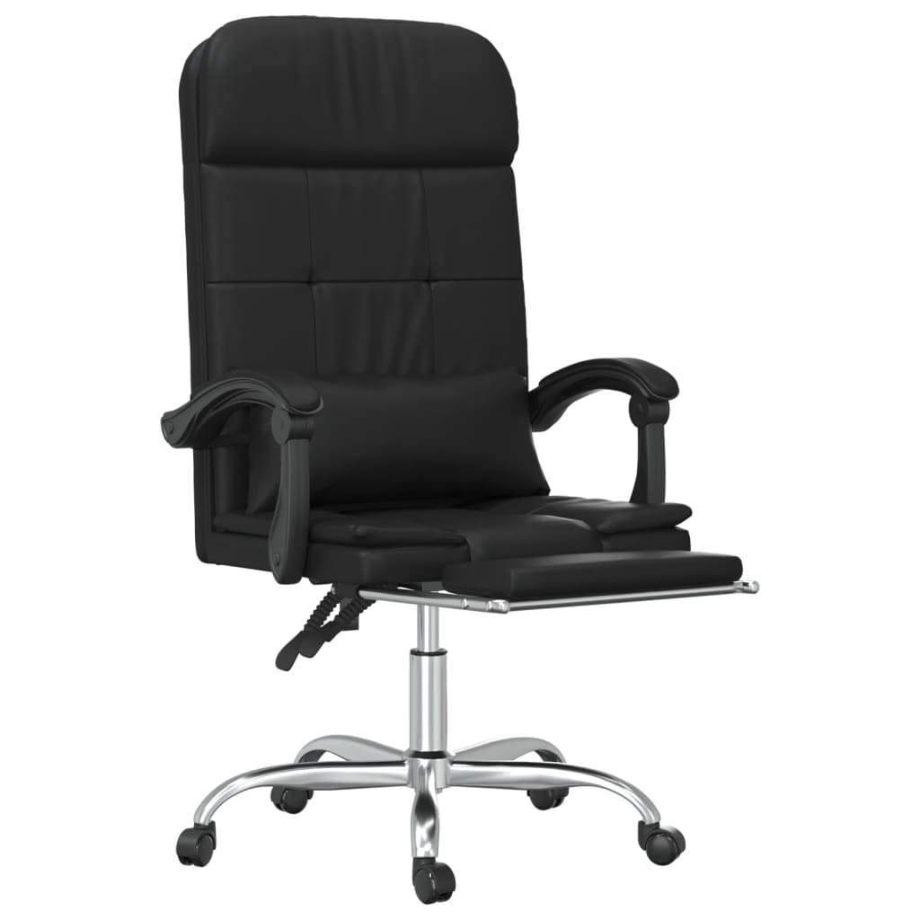 Fauteuil de massage inclinable de bureau Noir Similicuir
