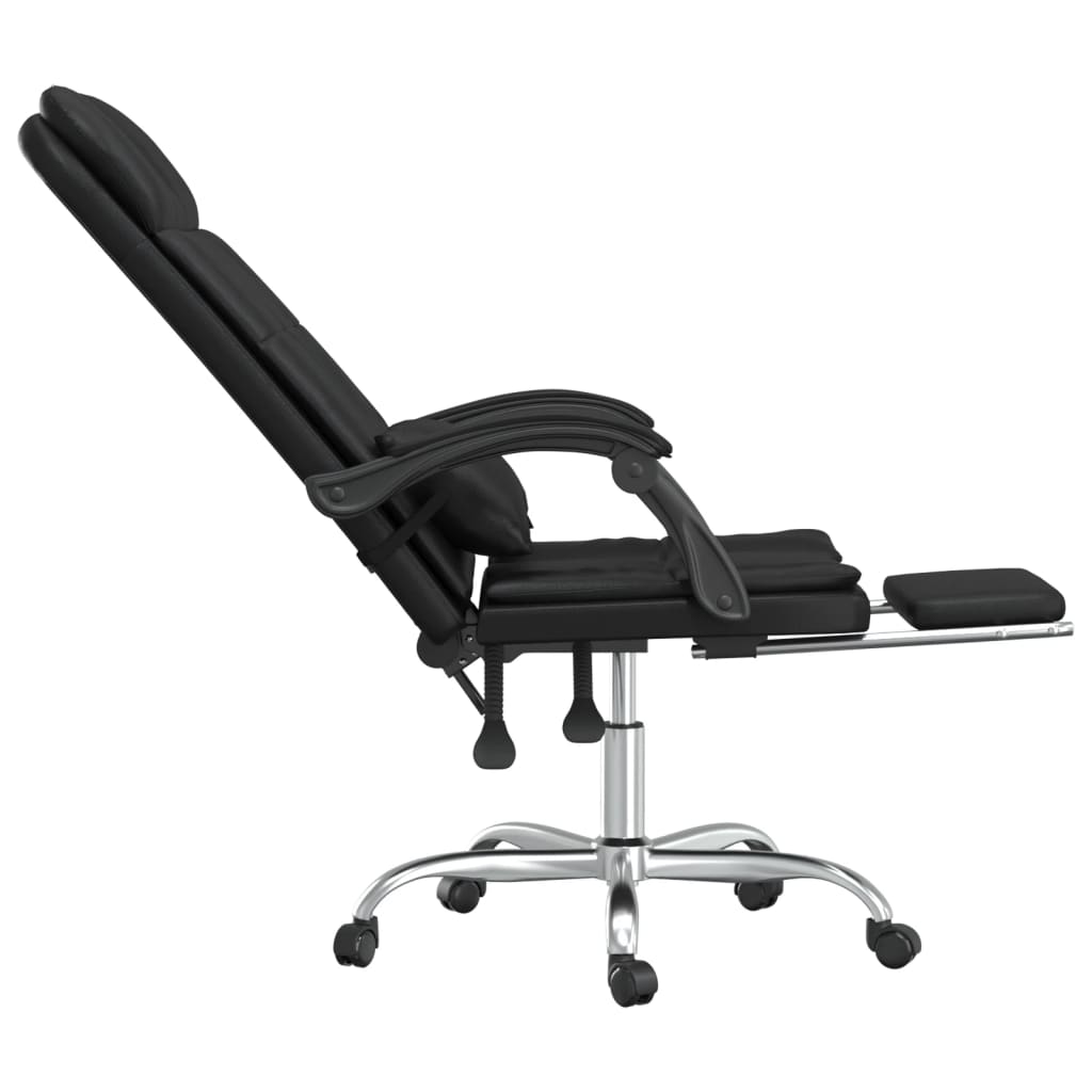 Fauteuil de massage inclinable de bureau Noir Similicuir