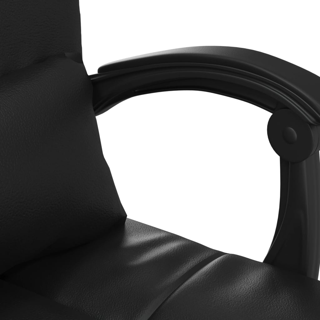 Fauteuil de massage inclinable de bureau Noir Similicuir