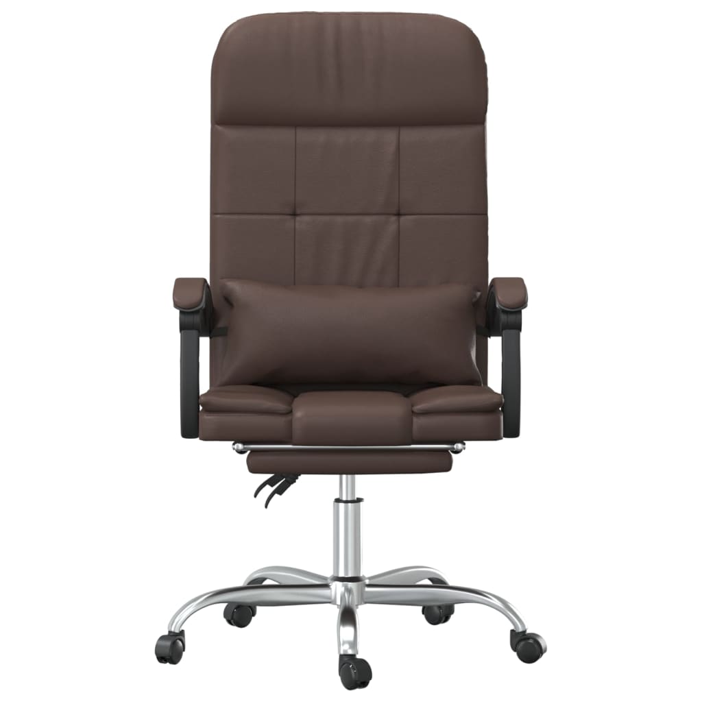 Fauteuil de massage inclinable de bureau Marron Similicuir