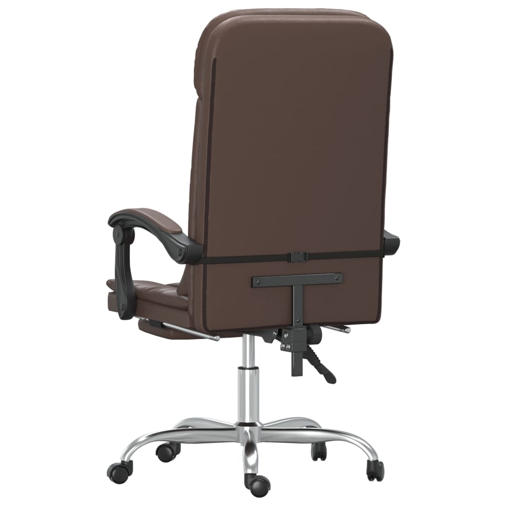 Fauteuil de massage inclinable de bureau Marron Similicuir