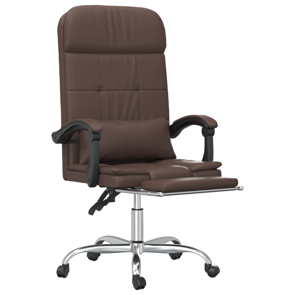 Fauteuil de massage inclinable de bureau Marron Similicuir