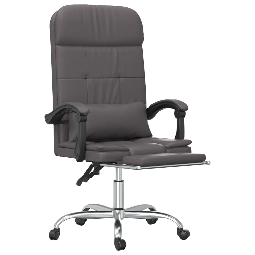 Fauteuil de massage inclinable de bureau Gris Similicuir