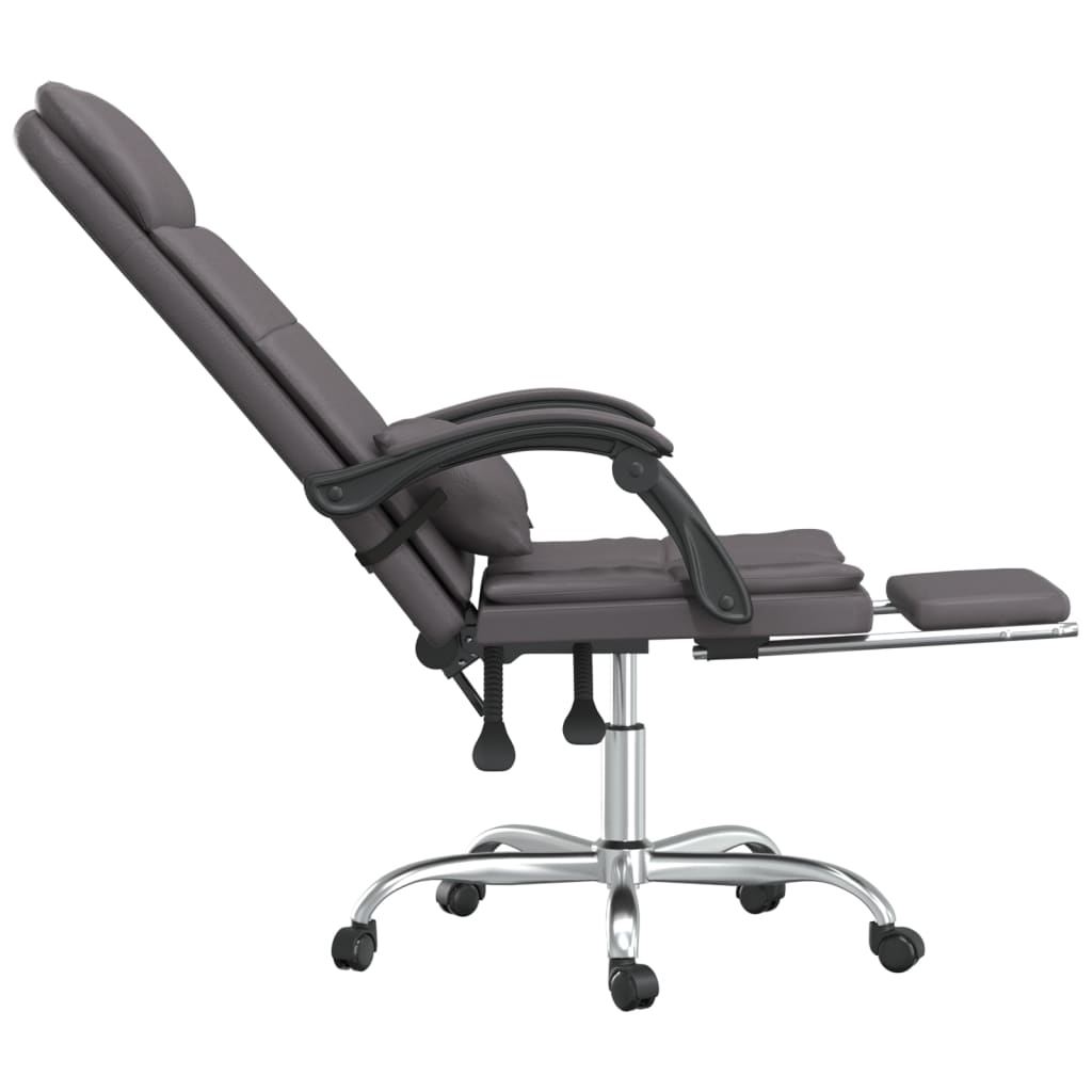 Fauteuil de massage inclinable de bureau Gris Similicuir
