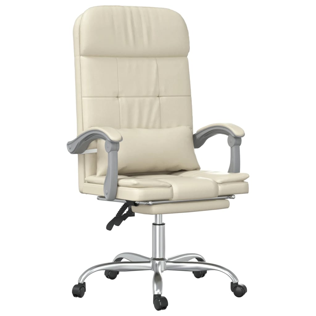 Fauteuil de massage inclinable de bureau Crème Similicuir - XIOS