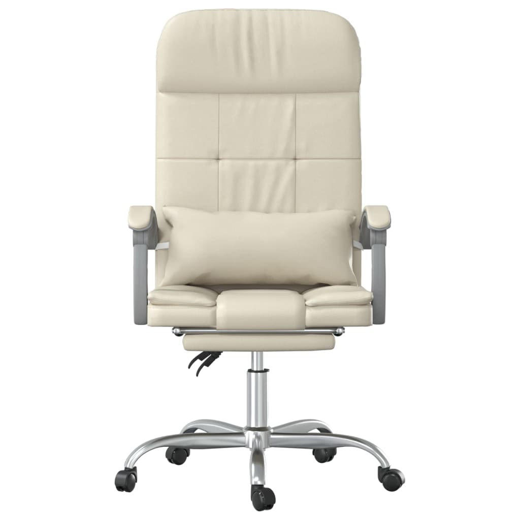 Fauteuil de massage inclinable de bureau Crème Similicuir - XIOS