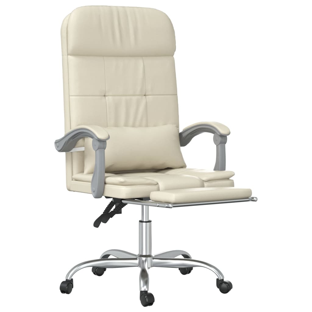 Fauteuil de massage inclinable de bureau Crème Similicuir - XIOS