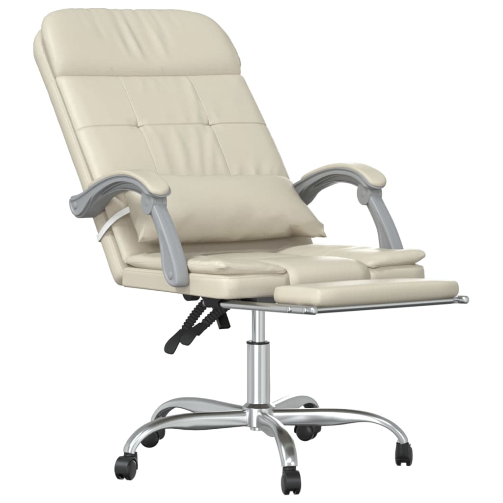Fauteuil de massage inclinable de bureau Crème Similicuir - XIOS