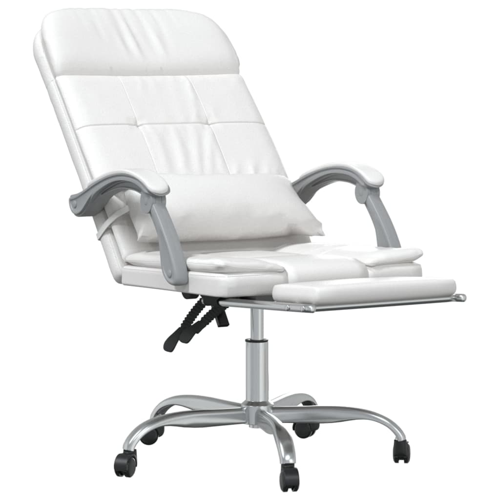 Fauteuil de massage inclinable de bureau Blanc Similicuir - XIOS