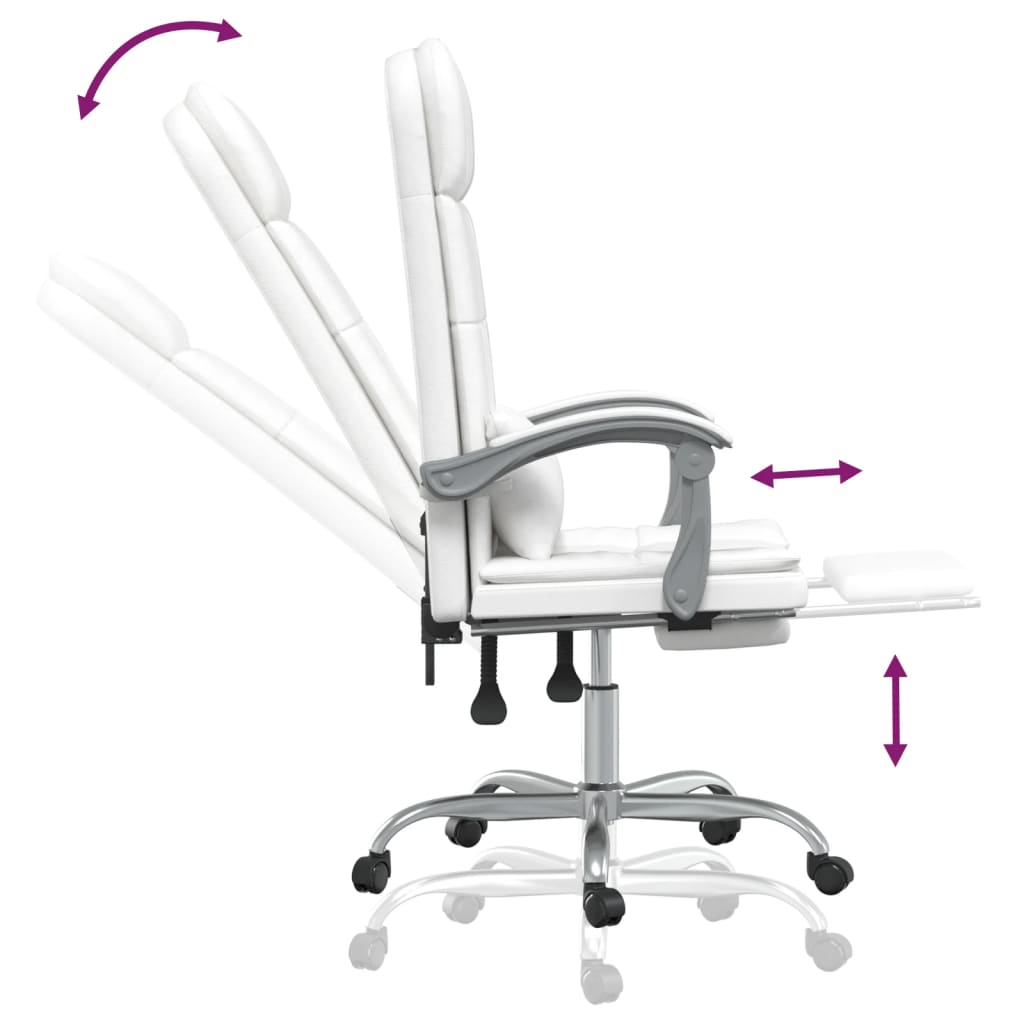 Fauteuil de massage inclinable de bureau Blanc Similicuir - XIOS