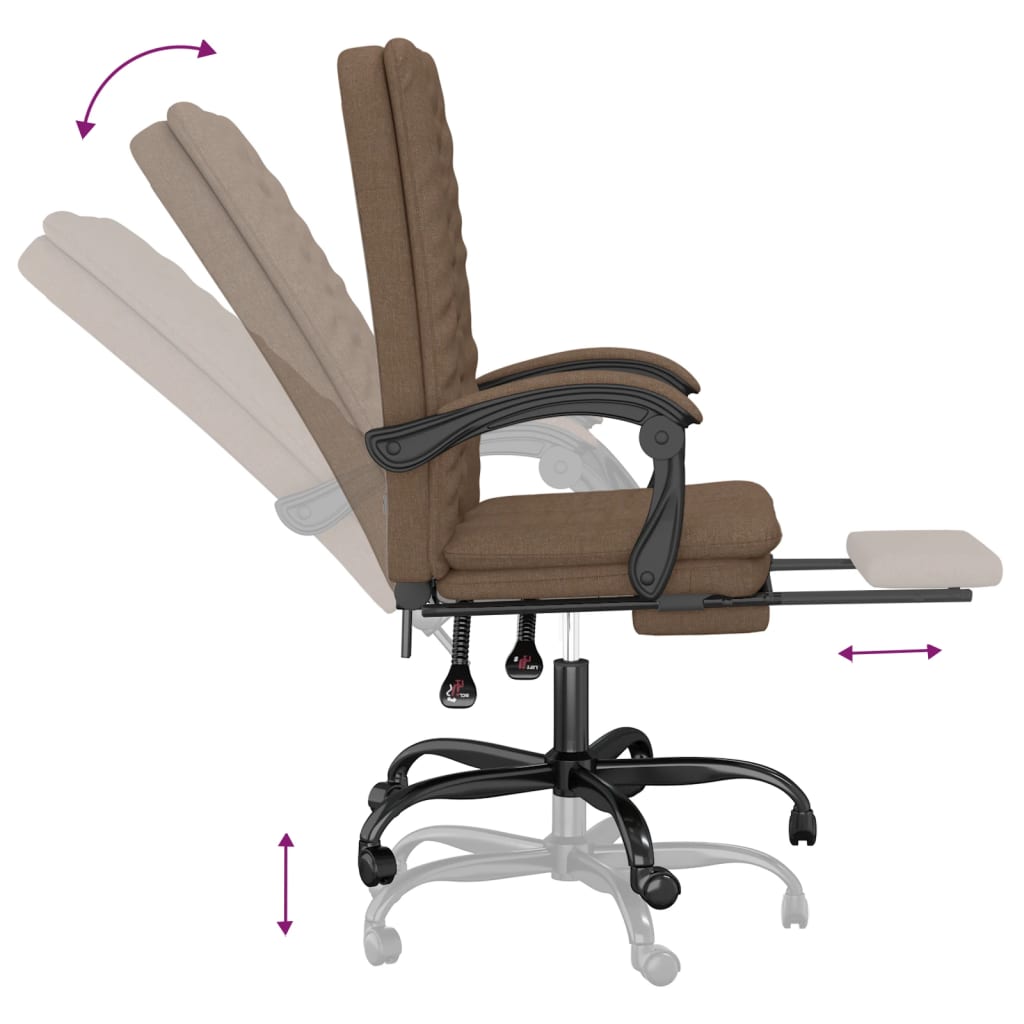 Fauteuil inclinable de bureau Marron Tissu - XIOS