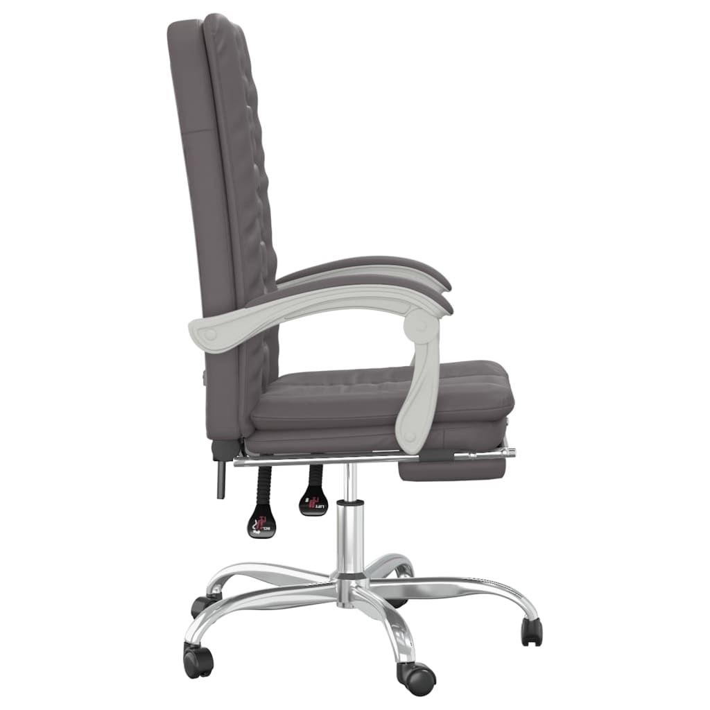 Fauteuil inclinable de bureau Gris Similicuir - XIOS