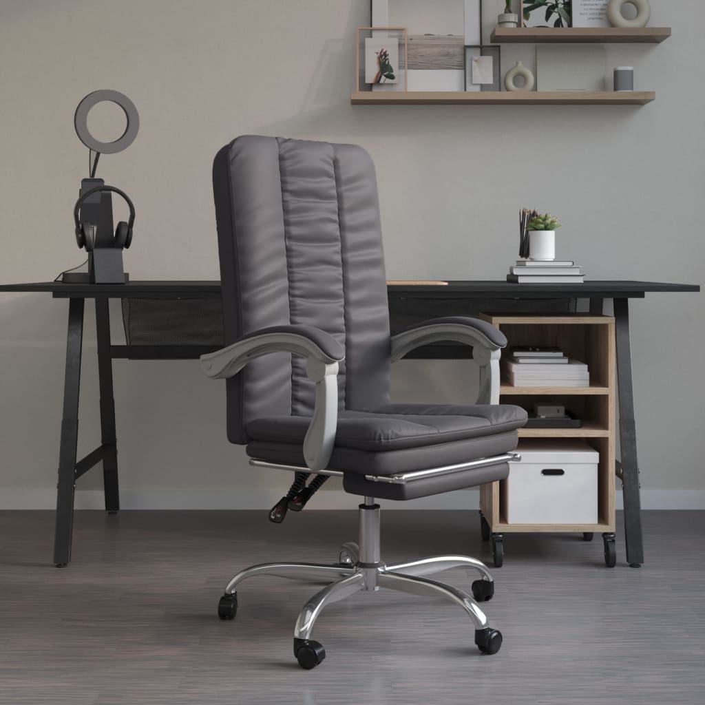 Fauteuil inclinable de bureau Gris Similicuir - XIOS